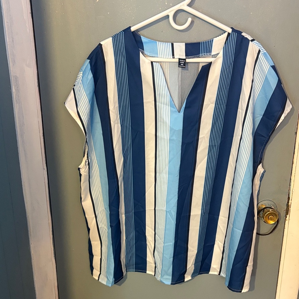 SHEIN Blue Striped Blouse